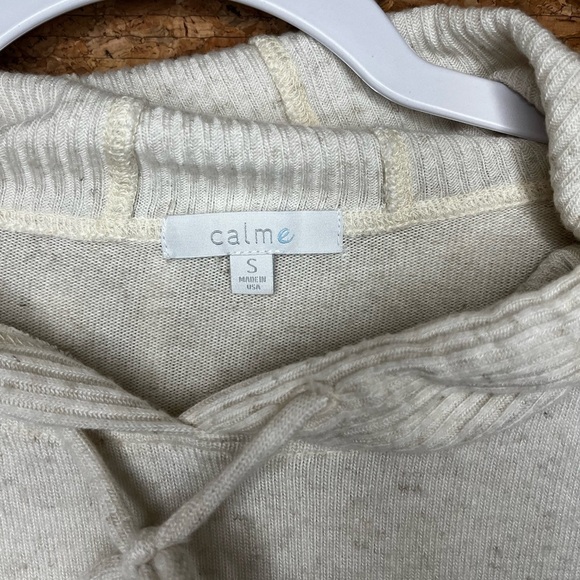 Johnny Was Calme Cozy Hooded Tee in Cream Size S - Picture 3 of 5